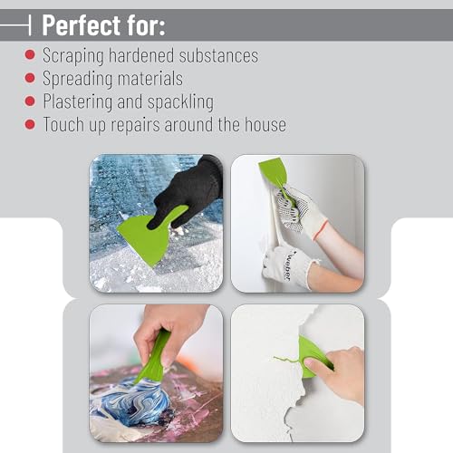 Bates Plastic Putty Knife Set, 6 Pack - Green, Paint Scraper, Spackle Tool, Spreader - color: Green, size: 1.5, 2, 3, 4, 5, 6 Inches, 6 Pack