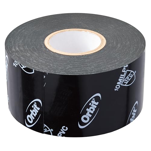 Orbit 53552 2-inch x 100-Foot 10 Mil Pipe Wrap Tape, Black PVC