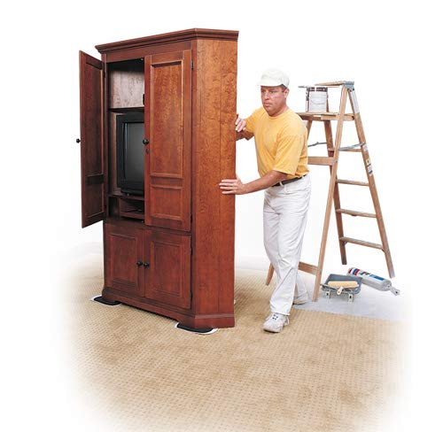 Furniture Slides for Carpet, Professional (11” x 7”) - Easily Move Sofas, Loveseats, Cabinets, Bookcases, and More (4 Slides per Set) - size: 11" x 7"