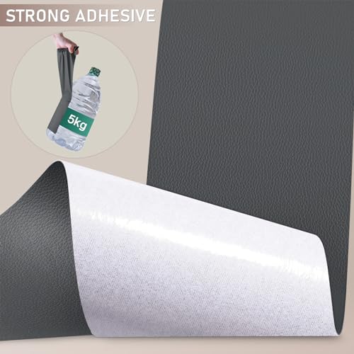 Leather Repair Tape, Self Adhesive Leather Repair Patch Kit Dark Grey - color: Dark Grey, size: 4x 63 inch