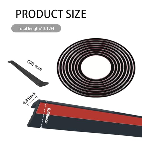13Ft V-Shape Car Window Weather Stripping with Adhesive Backing