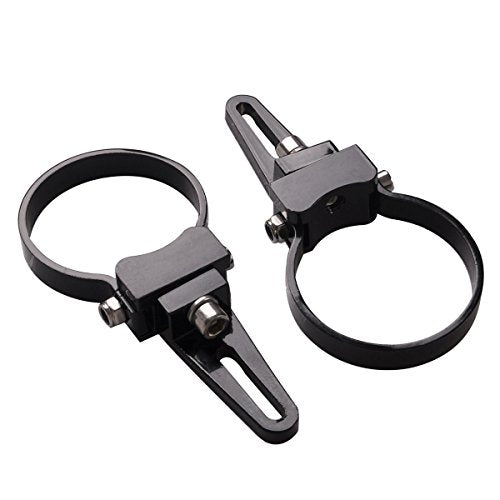 Universal-Fit 360 Adjustable 2.0" Tubular Clamp Mounts for Offroad LED Light Bar - Easy Positioning on Trucks & SUV Tube Surface, High-Grade Light Weight Aluminum, Black Sleek Finish, 2 PCS Set - size: 2"(51mm)