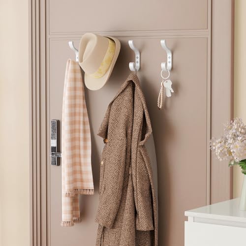 Coat Hooks Wall Mount,Heavy Duty Wall Hooks for Backpack,Towel,White 4 Pack - color: White, size: 4 Pack
