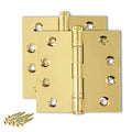 Solid Brass Door Hinge Heavy Duty Ball Bearing Polished Shiny Gold 4x4 Inch - Set of 2 Hinges (Polished Brass) - color: Polished Brass