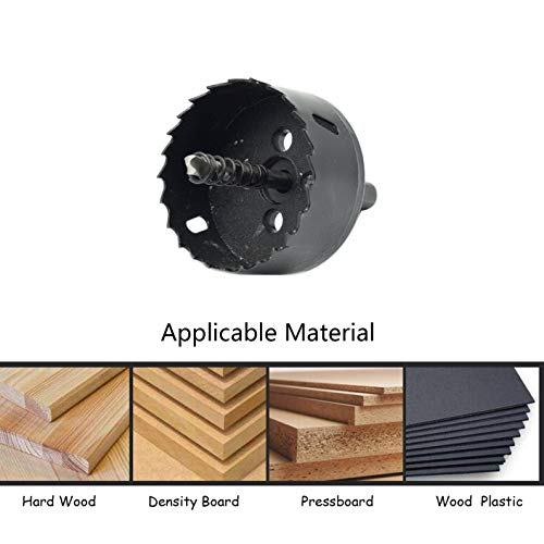 2-3/4"/70mm Bimetal Hole Saw Triangle Shank Hole Cutter - color: black, size: 2-3/4"