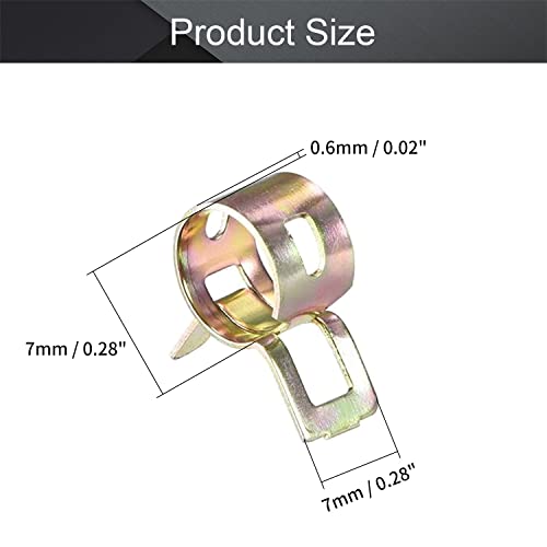 Fielect 2/7" / 7mm Spring Band Type Vacuum Hose Pipe Clamp Low Pressure Air Clip Clamp 100pcs - size: 7mm