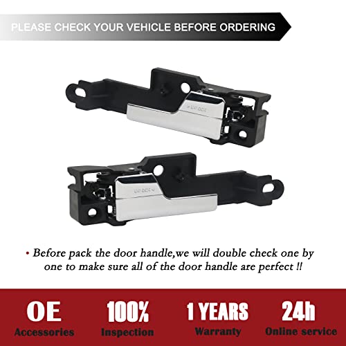 TQPONLY Interior Door Handle Front Left & Right Side (1 Pair) Compatible with 2006-2012 Ford Fusion,2007-2012 Lincoin MKZ,2006 Lincoin Zephyr,2006-2012 Mercury Milan - color: Front LH&RH