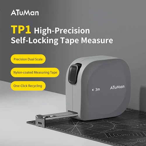 SEESE Mini Retractable Tape Measure: 10 ft (3 m) Self-Locking & Metric/Imperial Dual Scale for Home Improvement DIY Projects & Woodworking Enthusiasts