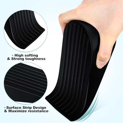 Frienda 16 Pack Large Door Stoppers Heavy Duty Rubber Stopper for Bottom of Door Wedge Stopper for Home Office (Black)