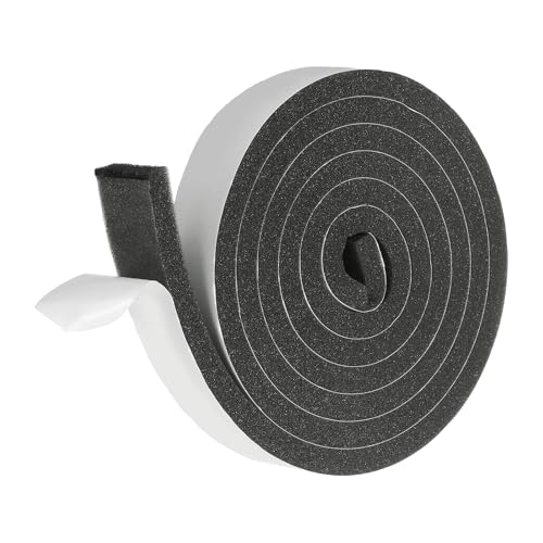 uxcell Weather Stripping Door Seal, 1-3/16" x 3/8" x 6.5 Ft Adhesive Foam Tape Seal Soundproof Insulation Strips for Door Frame Window Gaps (1 Roll, 6.5 Feet) - size: 1-3/16" x 3/8" (6.5 Ft)