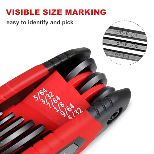 Topline 25-piece Folding Hex Key Set, Metric, SAE, Torx