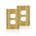 outlet cover plate, Bamboo wall outlet cover, Natural Finish.2 Pack - color: outlet covers, size: Socket