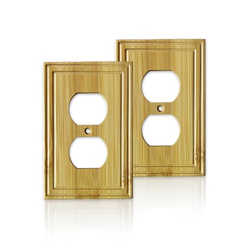 outlet cover plate, Bamboo wall outlet cover, Natural Finish.2 Pack - color: outlet covers, size: Socket