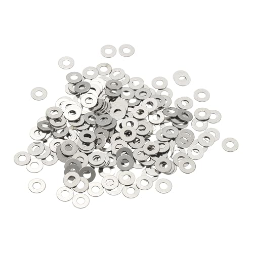 Flat Washers, 304 Stainless Steel Hardware Assorted Washer, 6 x 2.5 x 0.5 mm Fit for Bolts Screws Industrial Use (300 Pack, Silver) - size: 6 x 2.5 x 0.5 mm