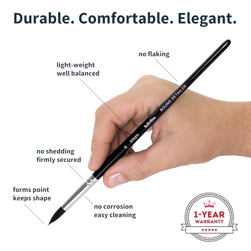 ARTEGRIA Watercolor Brush Set, 9 Soft Synthetic Squirrel Brushes - color: Black - 9pcs