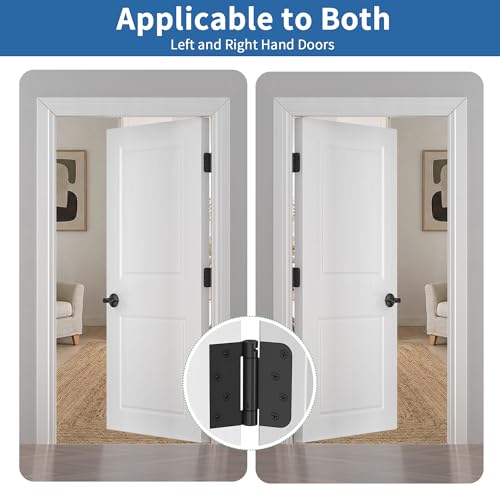 4 Inch Self Closing Door Hinges, Spring Hinges Self Closing Matte Black - color: Matte Black, Square & 5/8" Radius, size: 4" 2 Pack