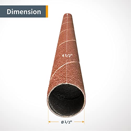 POWERTEC 11210-P2 4.5 Inch Sanding Sleeves for Spindle Sander, 120 Grit, Aluminum Oxide Sandpaper Diameter 1/2 Inch – 6 Pack - style: 4-1/2" x 1/2" 120 Grit Sanding Sleeves (6pk)