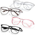 SQIMZAR Safety Glasses Goggles For Women Nurses Protective Eyewear,Anti Fog Safety Goggles - color: Black+leopard+clear+pink