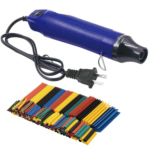 Wire Heat Shrink Tubing Kit + Mini Heat Gun for Shrink Tubing + 328pcs 2:1 Wire Shrink Wrap Tubing + for Wires,Shrink Wrap and Cable Repair. - size: Shrink Ratio 2:1 (328pcs)