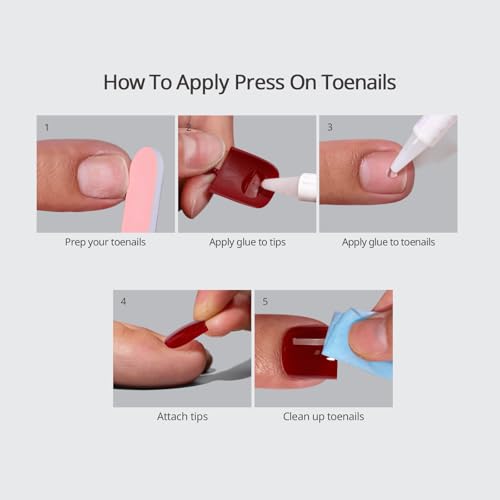 BTArtbox Press On Toenails, Baby Boomer Pink, Short Squoval, Ombre, 32Ct - color: C1-Baby Boomer Pink