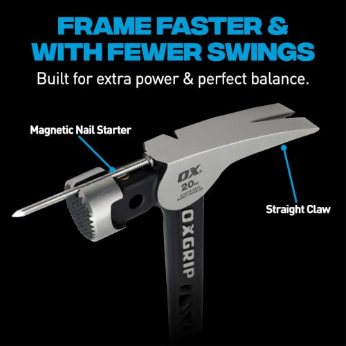 OX Pro Ultrastrike Framing Hammer - 20 oz Milled Face Steel - size: 20-oz, Milled Face
