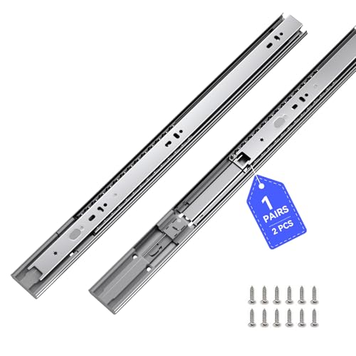 LONTAN 1 Pair Soft Close Drawer Slides 14 Inch Heavy Duty Cabinet Rails - color: Silver-Soft Close, size: 14 Inch - Drawer Slide