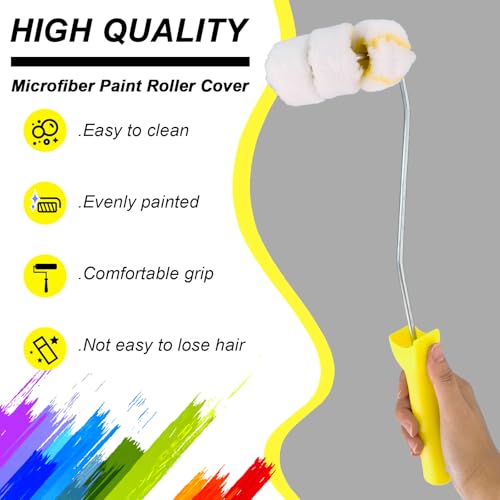 12 Pack 3-Wheel Mini Pipe Paint Roller w/Frame & Wrench for Pipes & Curves - color: 14 pcs