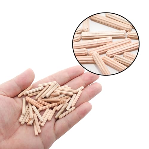48Pcs 4mm x 25mm / 5/32 Inch x 0.98 Inch Wooden Dowel Pin - size: 4 x 25mm