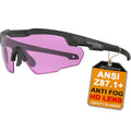 HTS HUNTERSKY Ballistic Tactical Shooting Glasses ANSI Z87+ UV400 Protective Eyewear - color: Black Purple