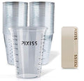 Pixiss Disposable Epoxy Resin Mixing Cups with Measurements (50-Pack) Mixing Cups for Mixing Containers, Epoxy Cups For Epoxy Measuring Cups - 20 Resin Mixing Sticks - size: 50x 10-Ounce