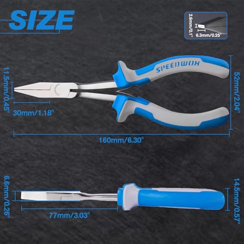 SPEEDWOX 6 Inches Long Reach Flat Nose Pliers Smooth Jaws Duckbill Pliers - style: Flat Nose Pliers