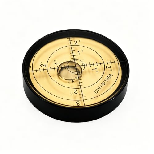 Aluminum alloy high-precision universal horizontal level instrument bubble level tool circle 2.4 inches 60mm (black（coppery）) - color: Black（coppery）