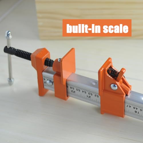 FEIRONG Heavy Duty 24" Bar Clamps 2-Pack - Professional Grade, Quick-Release, 330LB Load Limit, Built-in Ruler, 90° Angled Jaws for DIY Woodworking & Cabinet Installation | Fits 20.5" Work Range - size: Orange 24-inch 2 Pack