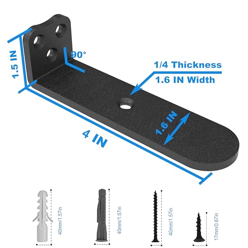 Eurydice Heavy Duty Floating Shelf Brackets, 1/4 in Thick 4 in 6Pack Black - color: Black 6 PACK-1/4 IN Thick, size: 4 Inch