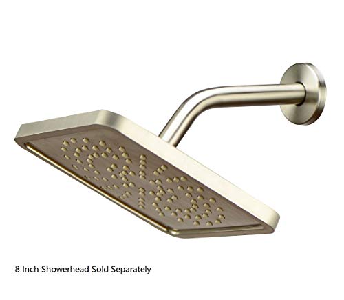 Purelux Shower Arm 8 Inches Universal Replacement Made of Stainless Steel, Brushed Nickel Finish Flange Included - color: Brushed Nickel, size: 8 Inches