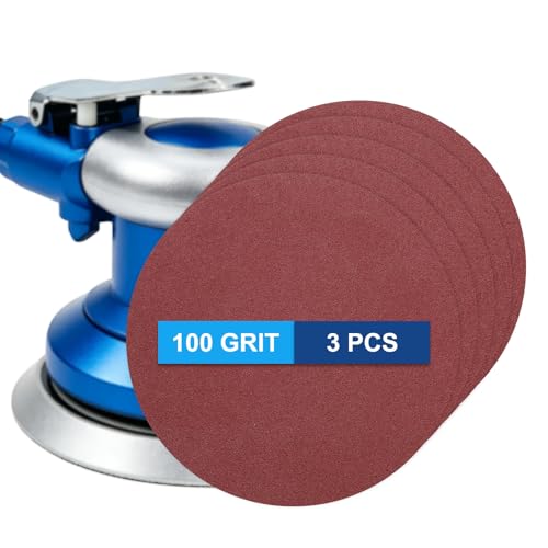 3 Pack 10 Inch PSA Sanding Discs 100 Grit Aluminum Oxide Red - size: 100 grit
