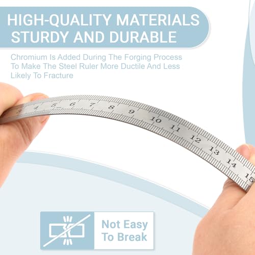 6 Pack Heavy Duty 6 INCH (15 CM) Steel Ruler Set