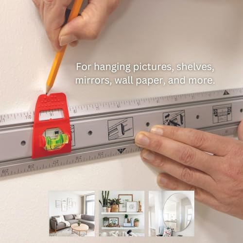 Kapro - 314 Set & Match Ruler - Layout and Marking Tool - Sliding Vials with ⅛ English Gradations - Includes Two Slide & Lock Vials, Zero-Center Scale, and Anti-Slip Feature - Aluminium - 36 Inch - size: 36-Inch, style: Set & Match Ruler