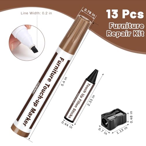 Thboxes Wood Furniture Repair Kit, 13 Pcs Markers and Wax Sticks - color: 6 Colors