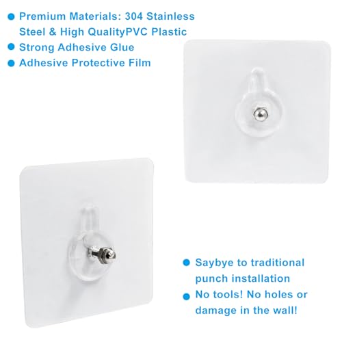 Hitefu Self-Adhesive Wall Hooks, 10pcs, 12mm - size: 12 mm