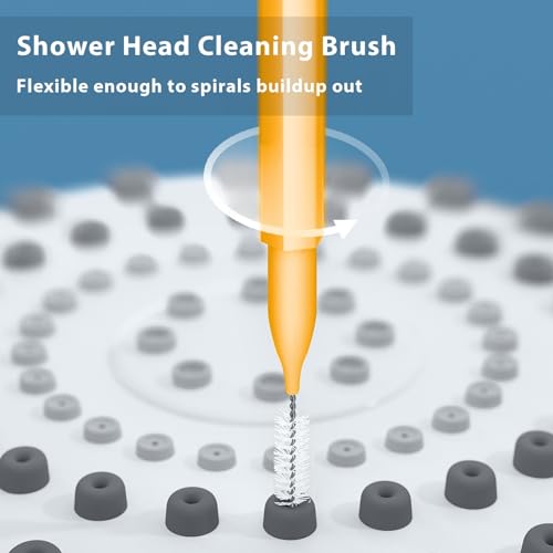 Lumkew Multiplesize Shower Head Cleaner Tool, Shower Head Cleaning Brushes Small Hole, Showerhead Cleaner Picks Unclogging Tiny Nozzle Little Gaps 3D Printer Opening, Orange