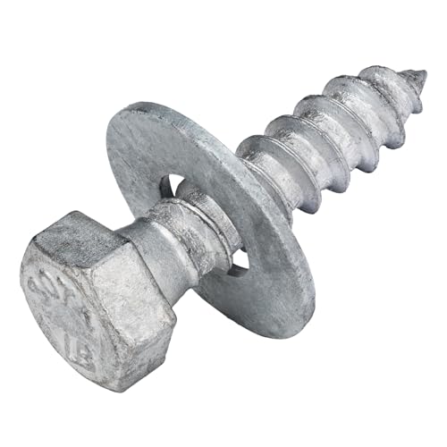 3/8 x 1-1/2 (50 Pack) Lag Screw Kit, 50 Screws and 50 washers, Hot Dip Galvanized, Meets ASME B18.2.1 Industrial/Commercial Grade by Makers Bolt - size: 3/8 x 1-1/2