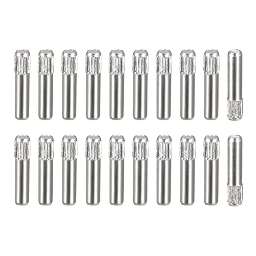 uxcell 2x10mm 304 Stainless Steel Dowel Pins, 50Pcs Knurled Head Flat Chamfered End Dowel Pin, Wood Bunk Bed Shelf Pegs Support Shelves Fasten Elements - size: 2x10mm