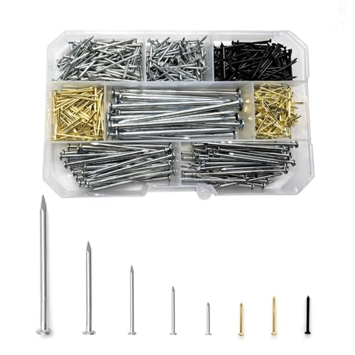 600pcs Galvanized Stell Nails, Nails Assortment Kit