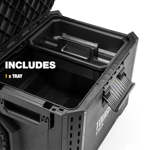 ToughBuilt StackTech Rolling Tool Box with 9-Inch Wheels, 250 lb Capacity - size: 2-in-1 Rolling (250 lb)