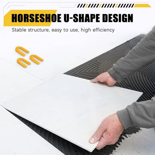 200 Horseshoe Tile Spacers, 3/16-Inch U-Shaped Plastic Spacers for Tile Leveling System Floor Wall Installation - size: 3/16"-200 Pcs