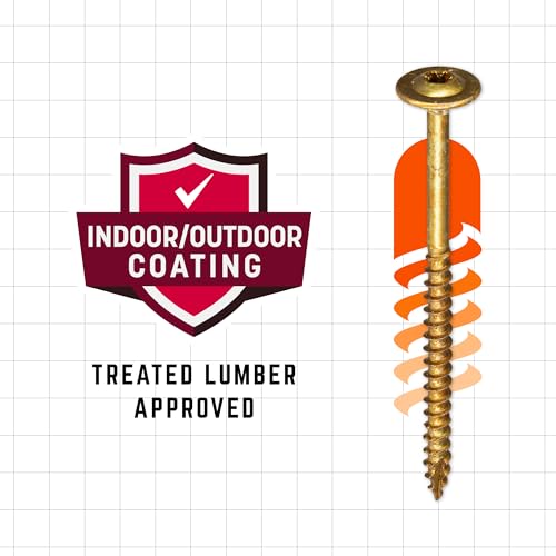 GRK Fasteners #8 x 2-1/2" Low-Profile Cabinet Washered Screws, 330 PCS - color: Brass, size: #8 x 2-1/2"