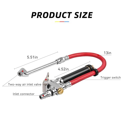 17 Piece 0-200 PSI Tire Inflator and Pressure Gauge Kit