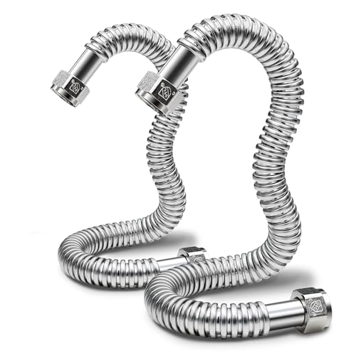 TTFLEX 18" Water Heater Supply Lines 3/4" FIP Water Hose, 0.7" ID, 2 Pack - size: 3/4" FIP x 3/4" FIP, 18" (0.7" ID)