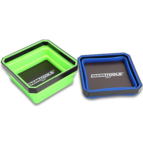 OEMTOOLS Collapsible Magnetic Tray Set 4-1/2" Magnetic Tray for Small Parts - style: 2-Pack